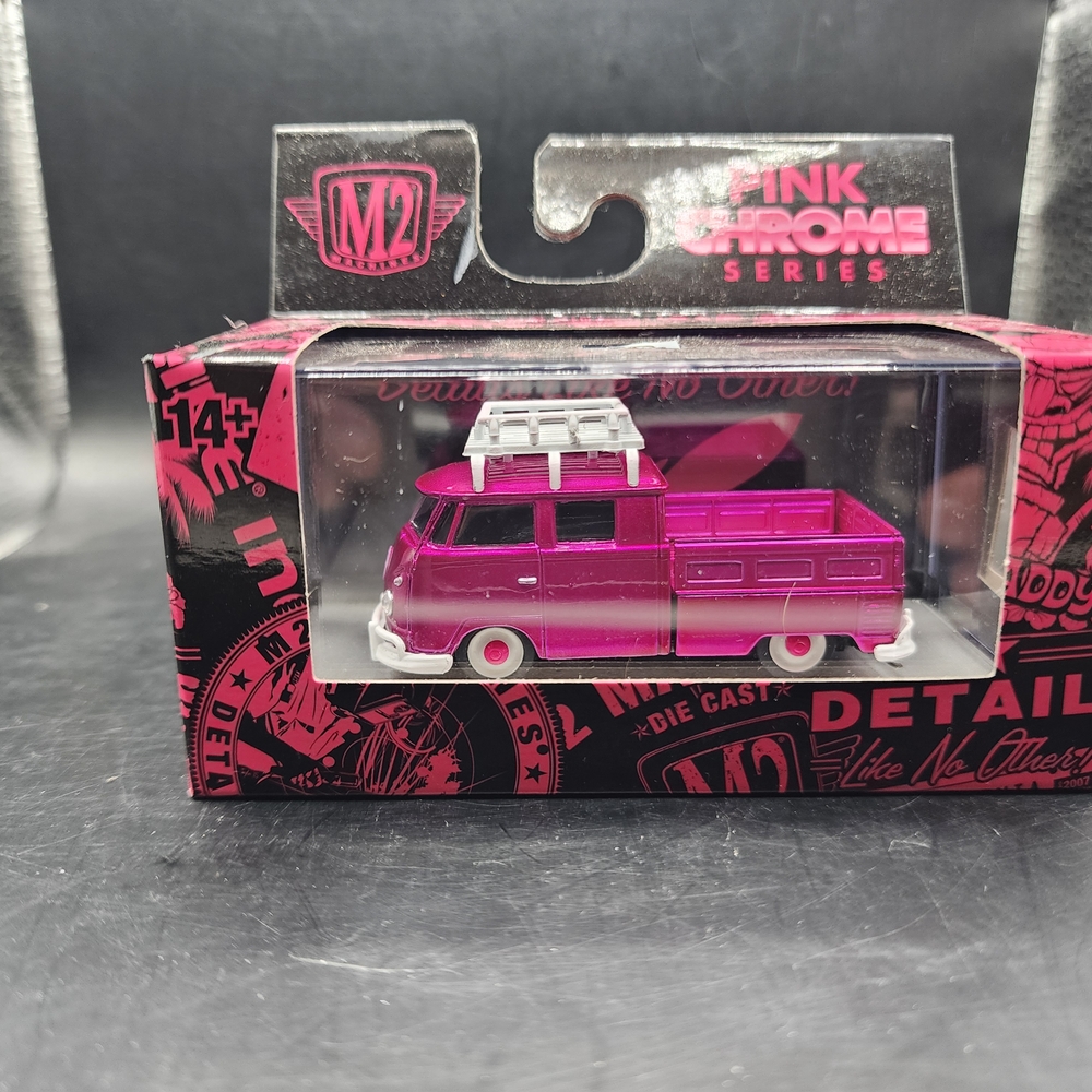 Machine Pink and White Die-Cast Car
